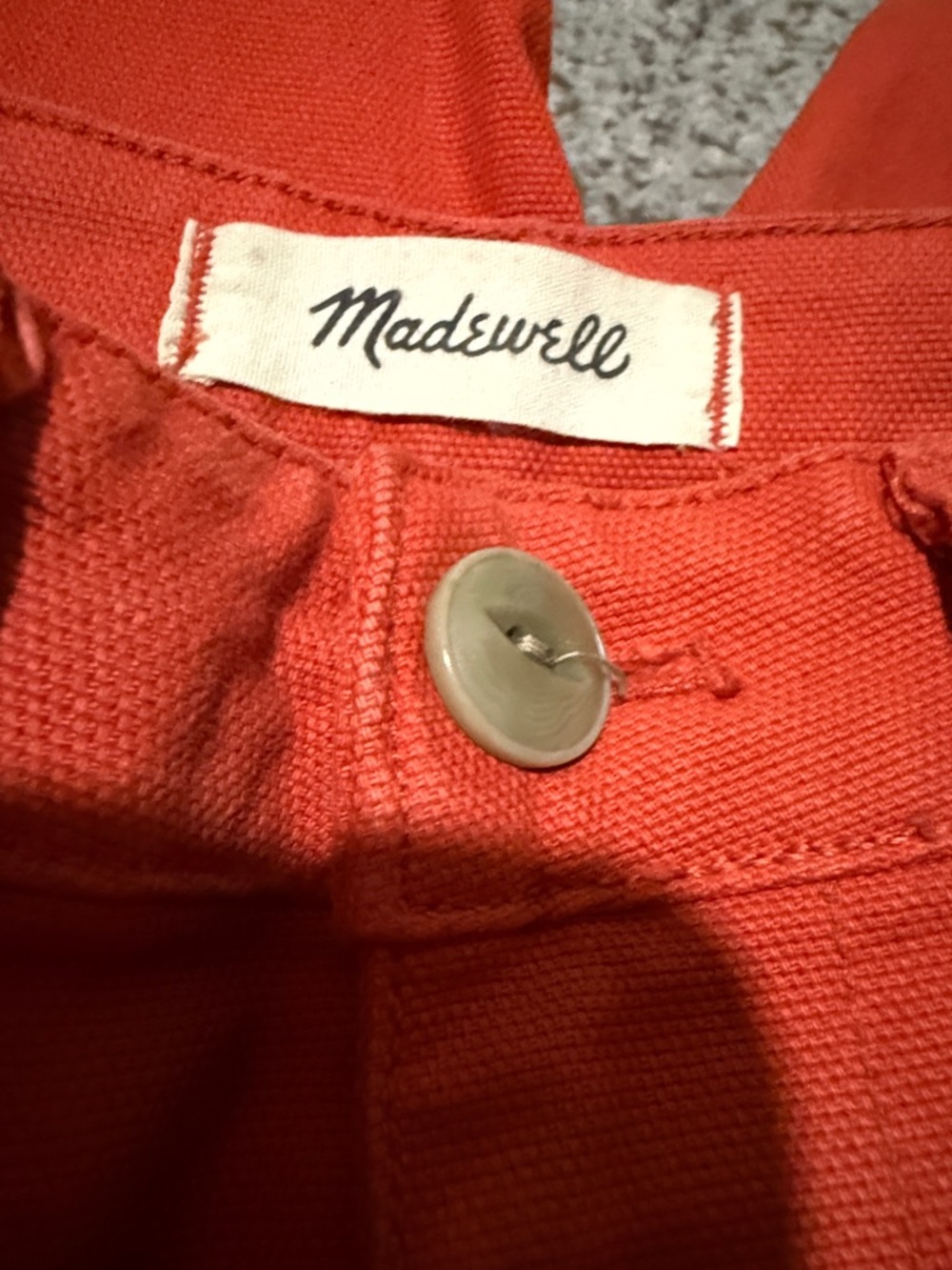 Madewell Coral Button-Front Jeans